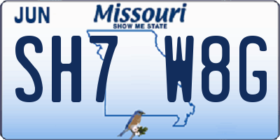 MO license plate SH7W8G