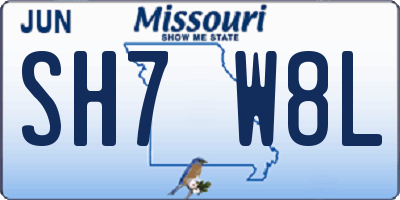 MO license plate SH7W8L