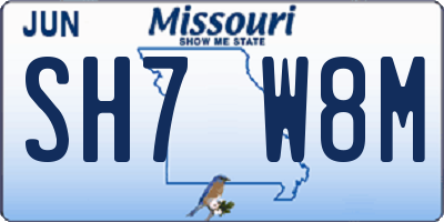 MO license plate SH7W8M