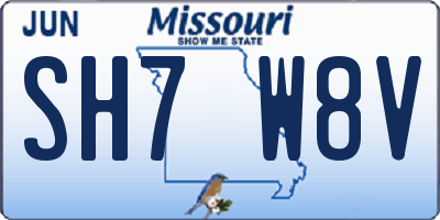 MO license plate SH7W8V