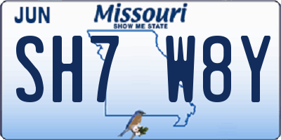 MO license plate SH7W8Y