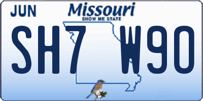 MO license plate SH7W9O