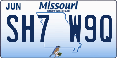 MO license plate SH7W9Q