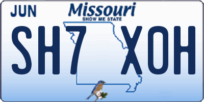 MO license plate SH7X0H