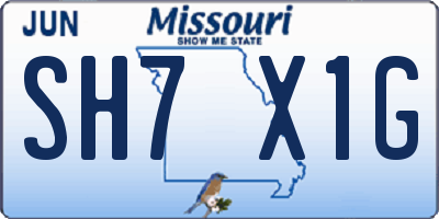 MO license plate SH7X1G