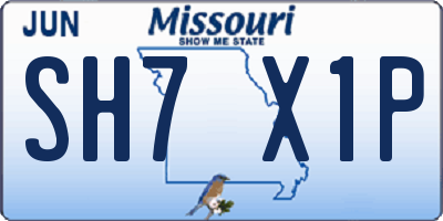 MO license plate SH7X1P