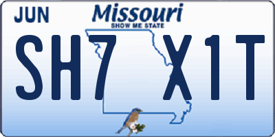 MO license plate SH7X1T