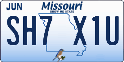 MO license plate SH7X1U