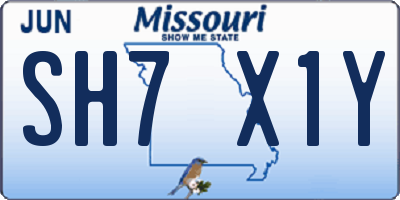 MO license plate SH7X1Y
