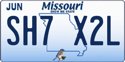 MO license plate SH7X2L