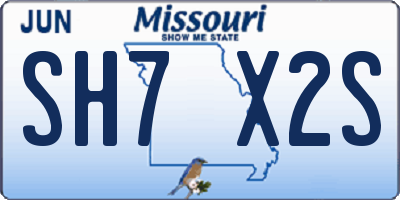 MO license plate SH7X2S