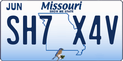 MO license plate SH7X4V