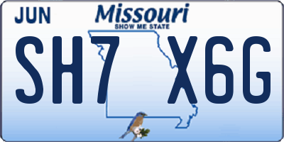 MO license plate SH7X6G