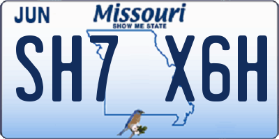 MO license plate SH7X6H