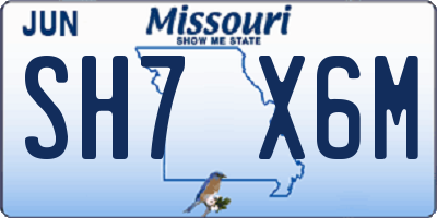 MO license plate SH7X6M