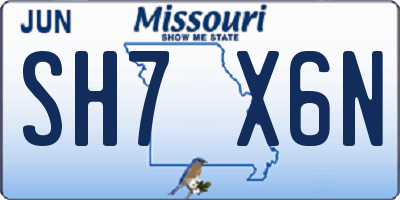 MO license plate SH7X6N
