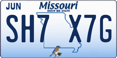 MO license plate SH7X7G