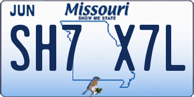 MO license plate SH7X7L