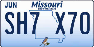 MO license plate SH7X7O