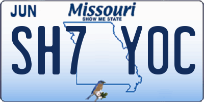 MO license plate SH7Y0C