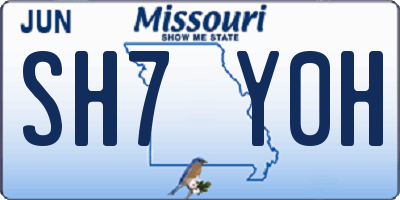 MO license plate SH7Y0H