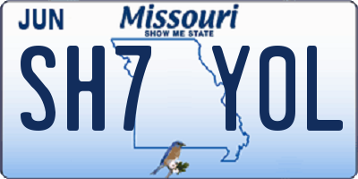 MO license plate SH7Y0L