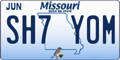 MO license plate SH7Y0M