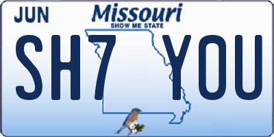 MO license plate SH7Y0U