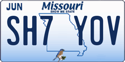 MO license plate SH7Y0V