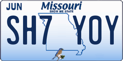 MO license plate SH7Y0Y