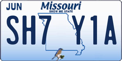 MO license plate SH7Y1A