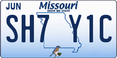 MO license plate SH7Y1C