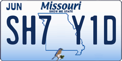 MO license plate SH7Y1D