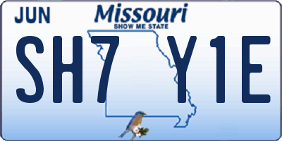 MO license plate SH7Y1E