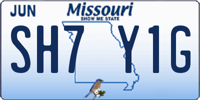 MO license plate SH7Y1G