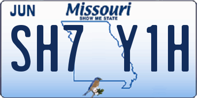 MO license plate SH7Y1H