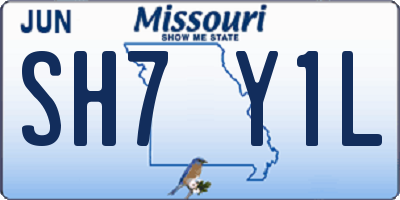 MO license plate SH7Y1L