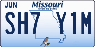 MO license plate SH7Y1M