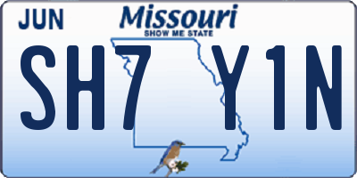 MO license plate SH7Y1N