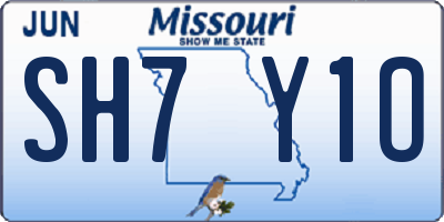 MO license plate SH7Y1O