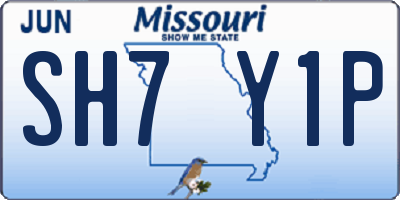 MO license plate SH7Y1P