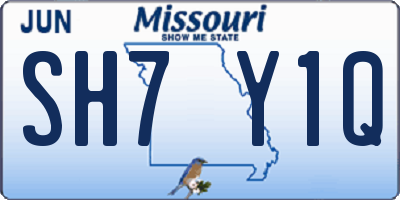 MO license plate SH7Y1Q