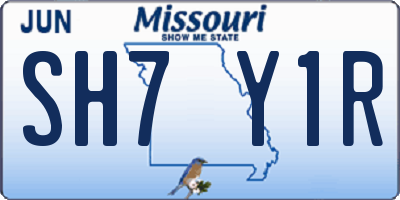 MO license plate SH7Y1R