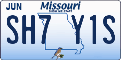 MO license plate SH7Y1S