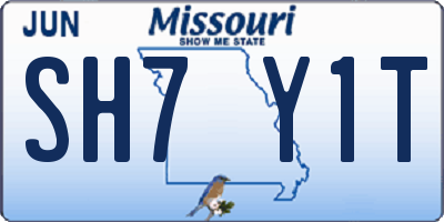 MO license plate SH7Y1T