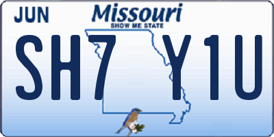 MO license plate SH7Y1U