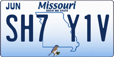 MO license plate SH7Y1V