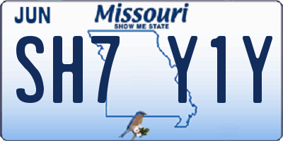 MO license plate SH7Y1Y