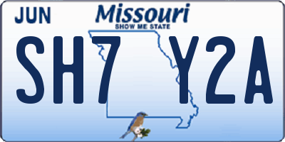 MO license plate SH7Y2A