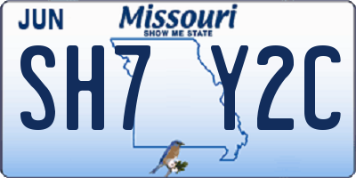 MO license plate SH7Y2C